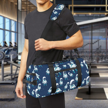 Cute Astronaut Pattern Print Gym Bag