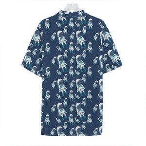 Cute Astronaut Pattern Print Hawaiian Shirt