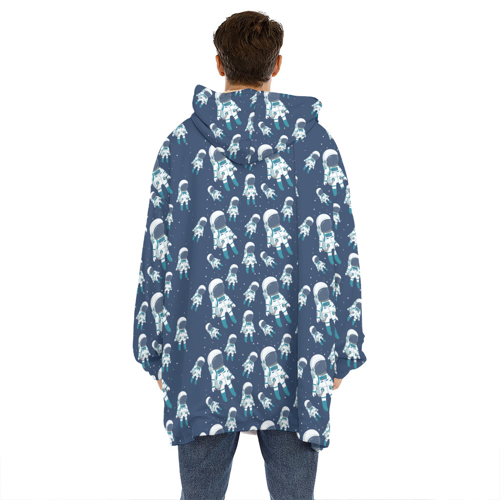 Cute Astronaut Pattern Print Hoodie Blanket