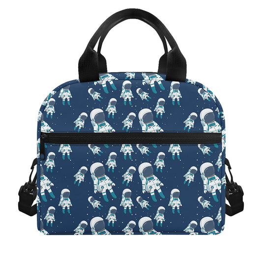 Cute Astronaut Pattern Print Insulated Lunch Bag