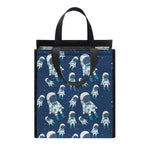 Cute Astronaut Pattern Print Insulated Lunch Tote