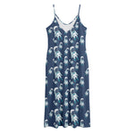 Cute Astronaut Pattern Print Jersey Midi Cami Dress