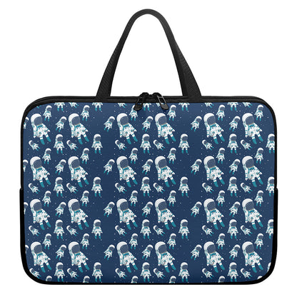 Cute Astronaut Pattern Print Laptop Sleeve With Handle