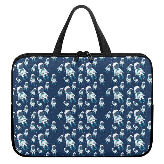 Cute Astronaut Pattern Print Laptop Sleeve With Handle