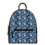 Cute Astronaut Pattern Print Leather Backpack