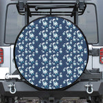 Cute Astronaut Pattern Print Leather Spare Tire Cover