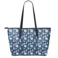 Cute Astronaut Pattern Print Leather Tote Bag With Zipper