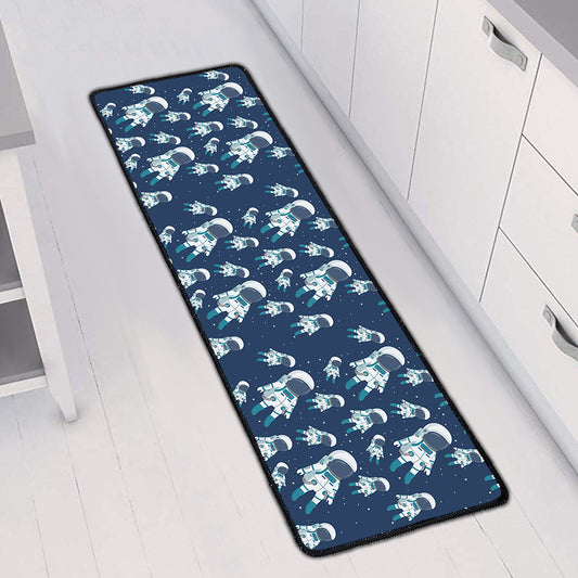 Cute Astronaut Pattern Print Long Kitchen Mat