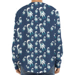 Cute Astronaut Pattern Print Long Sleeve Baseball Jersey