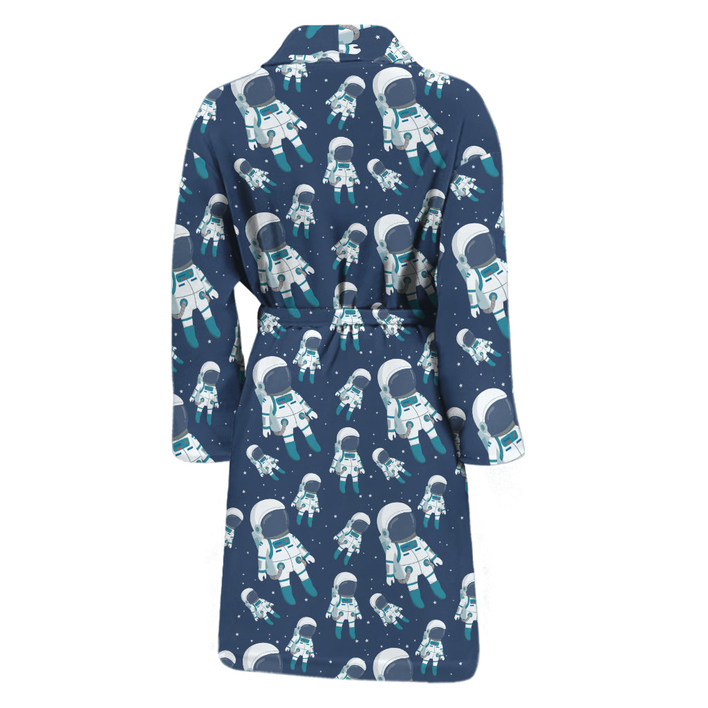 Cute Astronaut Pattern Print Men's Bathrobe