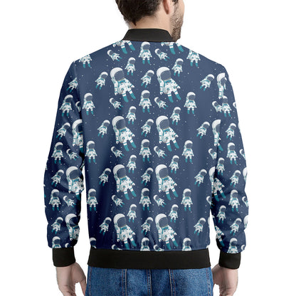 Cute Astronaut Pattern Print Men's Bomber Jacket