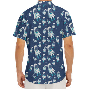 Cute Astronaut Pattern Print Men's Deep V-Neck Shirt