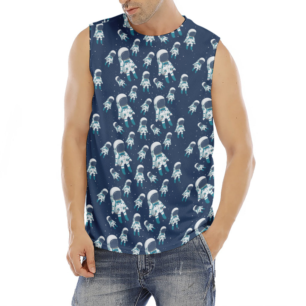 Cute Astronaut Pattern Print Men's Fitness Tank Top