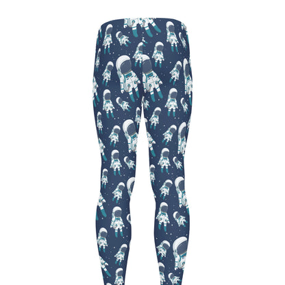 Cute Astronaut Pattern Print Men's leggings