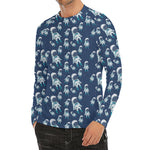 Cute Astronaut Pattern Print Men's Long Sleeve Rash Guard