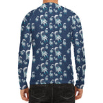 Cute Astronaut Pattern Print Men's Long Sleeve Rash Guard
