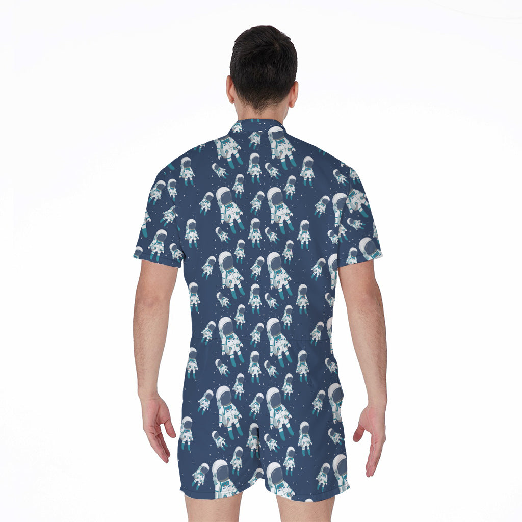 Cute Astronaut Pattern Print Men's Rompers