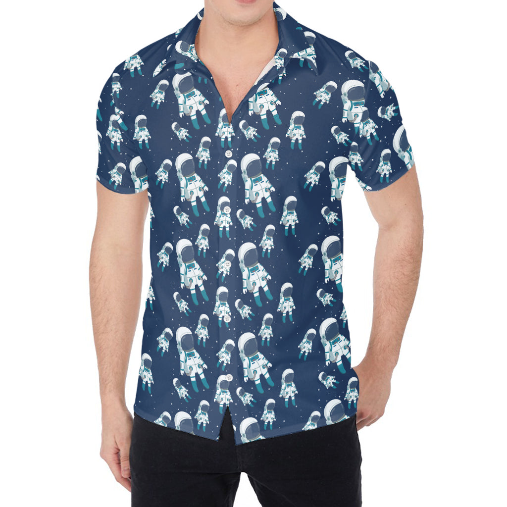 Cute Astronaut Pattern Print Men's Shirt