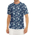 Cute Astronaut Pattern Print Men's Short Sleeve Rash Guard