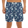 Cute Astronaut Pattern Print Men's Split Running Shorts