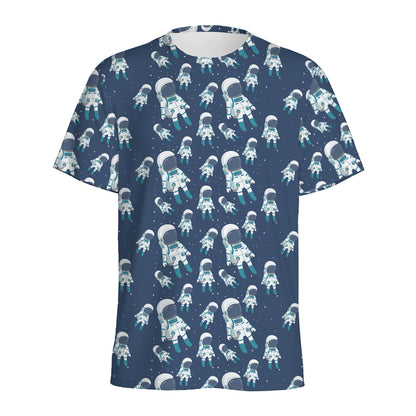 Cute Astronaut Pattern Print Men's Sports T-Shirt