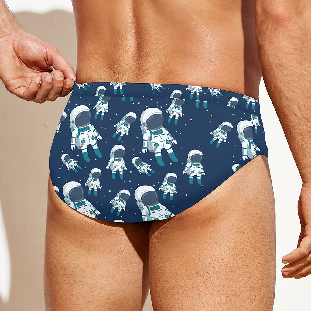 Cute Astronaut Pattern Print Men's Swim Briefs