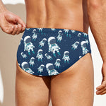 Cute Astronaut Pattern Print Men's Swim Briefs