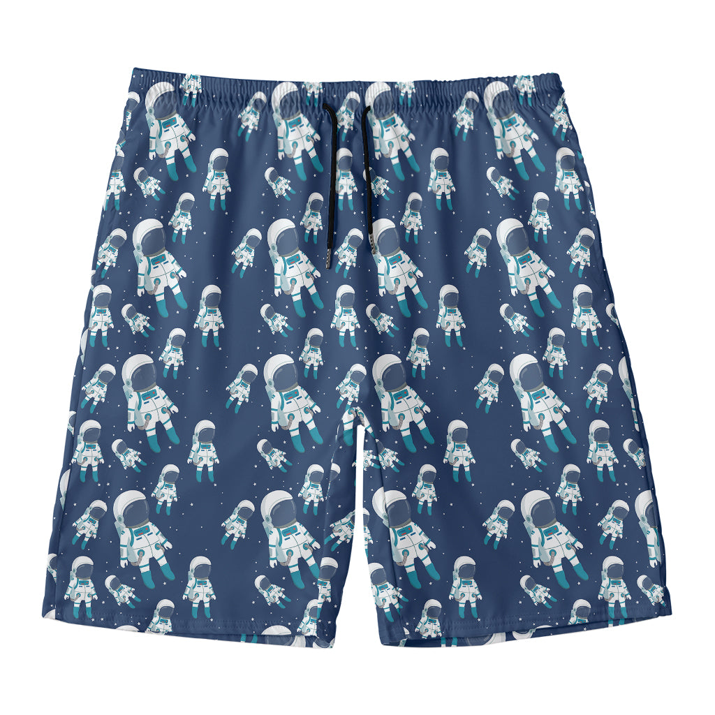 Cute Astronaut Pattern Print Men's Swim Trunks