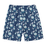 Cute Astronaut Pattern Print Men's Swim Trunks