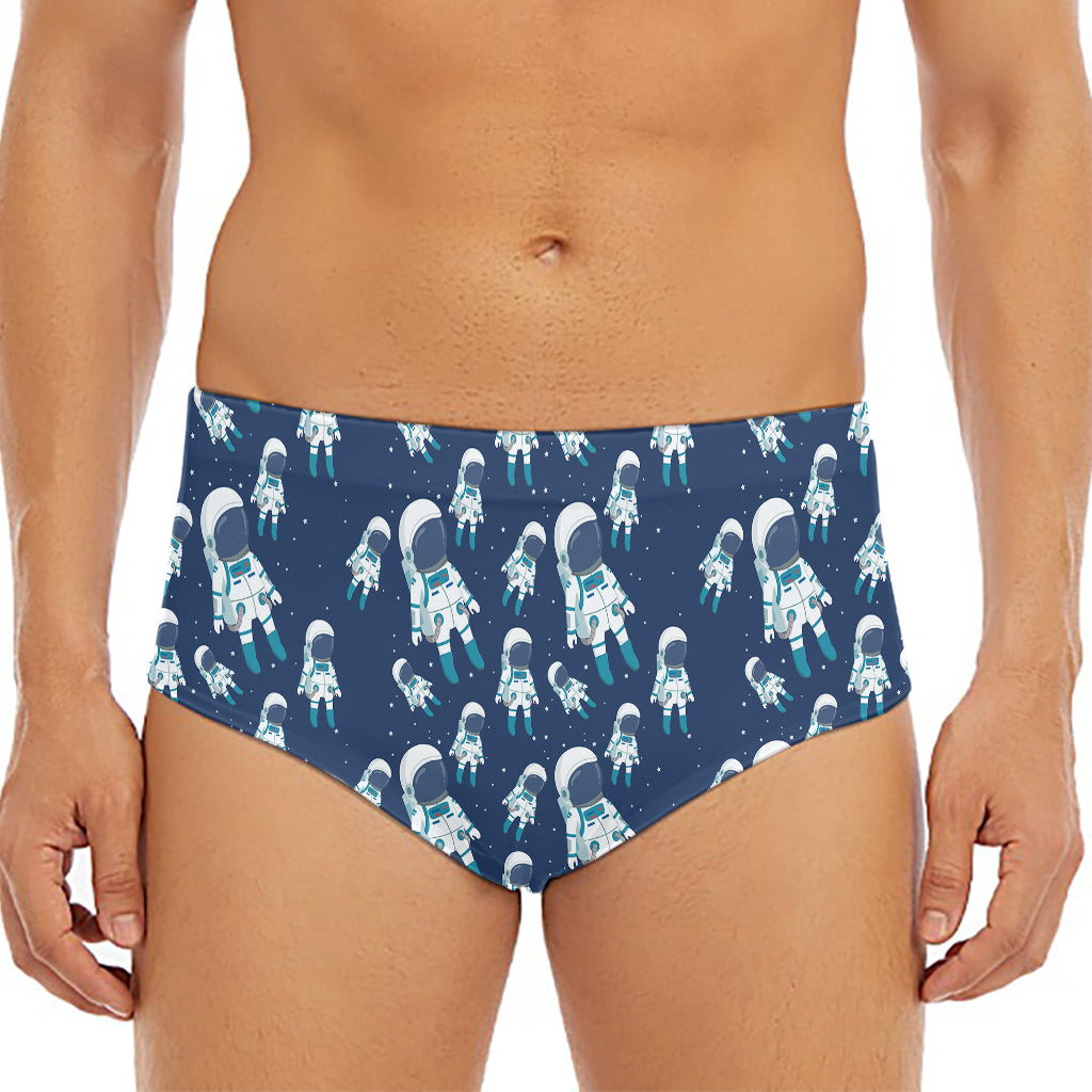 Cute Astronaut Pattern Print Men's Triangle Swim Briefs