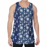 Cute Astronaut Pattern Print Men's Velvet Tank Top
