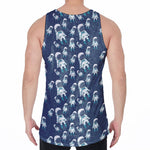 Cute Astronaut Pattern Print Men's Velvet Tank Top