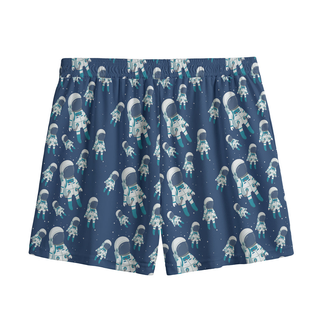 Cute Astronaut Pattern Print Mesh Shorts