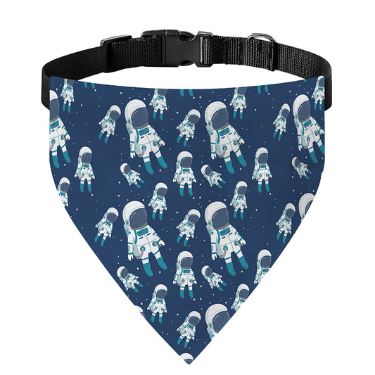 Cute Astronaut Pattern Print Over The Collar Dog Bandana