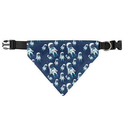 Cute Astronaut Pattern Print Over The Collar Dog Bandana