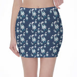 Cute Astronaut Pattern Print Pencil Mini Skirt