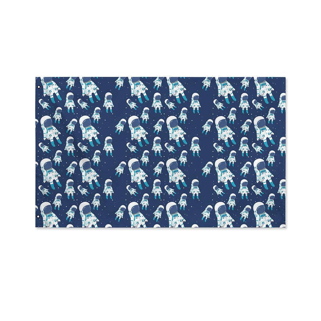 Cute Astronaut Pattern Print Polyester Flag