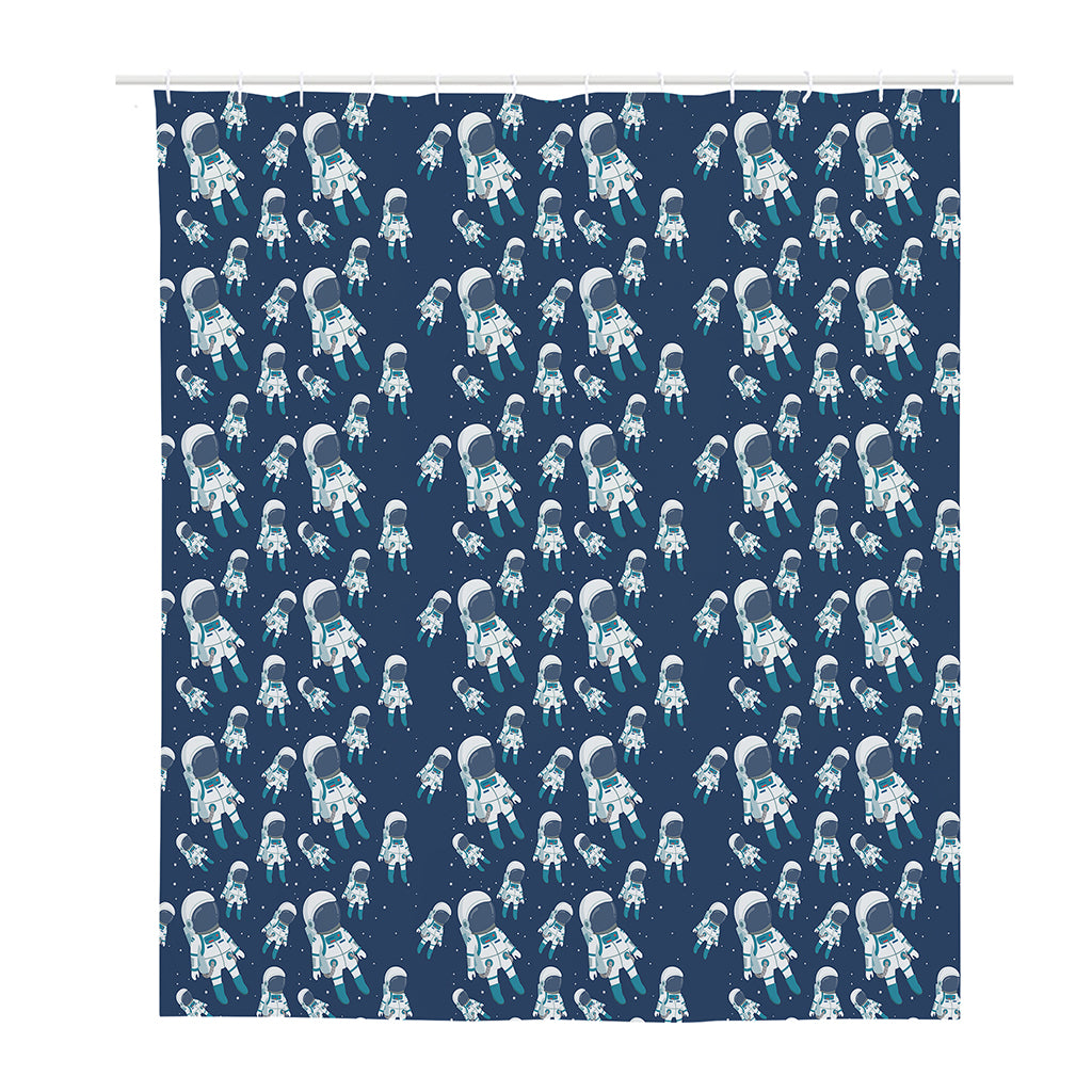 Cute Astronaut Pattern Print Polyester Shower Curtain
