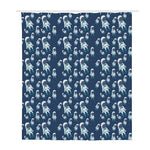 Cute Astronaut Pattern Print Polyester Shower Curtain