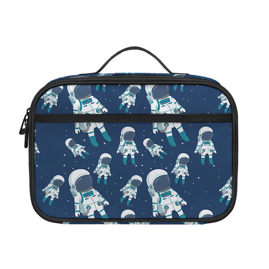 Cute Astronaut Pattern Print Portable Lunch Bag