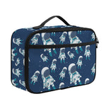 Cute Astronaut Pattern Print Portable Lunch Bag