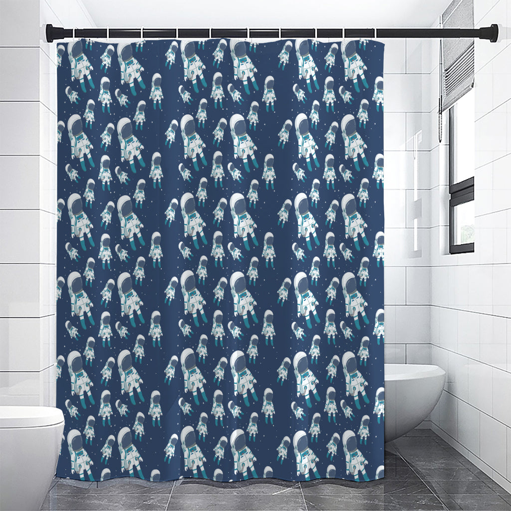 Cute Astronaut Pattern Print Premium Shower Curtain