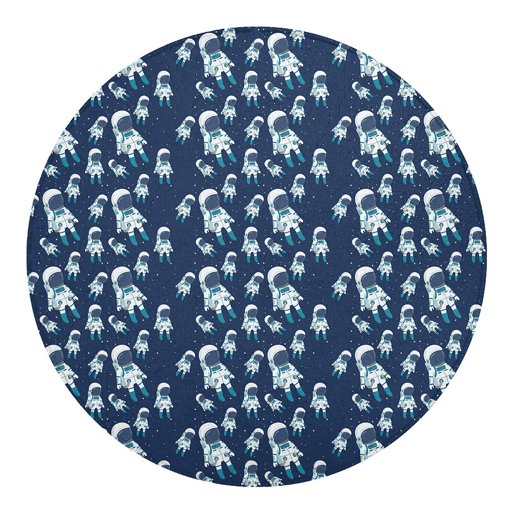Cute Astronaut Pattern Print Round Blanket