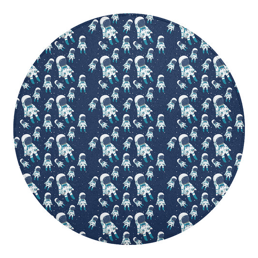 Cute Astronaut Pattern Print Round Blanket