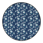 Cute Astronaut Pattern Print Round Floor Mat