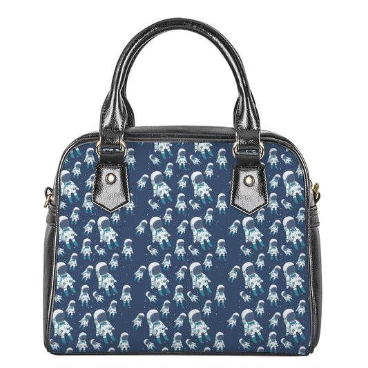 Cute Astronaut Pattern Print Shoulder Handbag