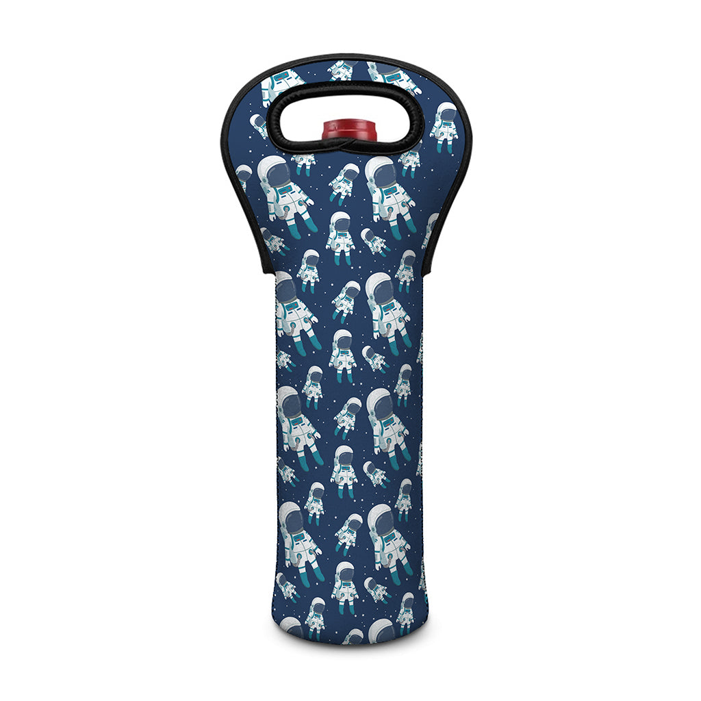 Cute Astronaut Pattern Print Single Neoprene Wine Tote