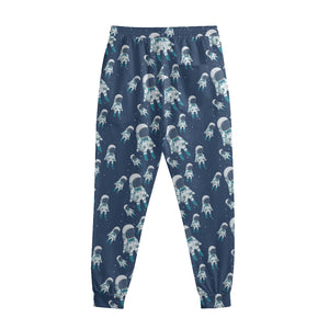 Cute Astronaut Pattern Print Sweatpants