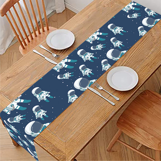 Cute Astronaut Pattern Print Table Runner