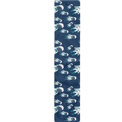 Cute Astronaut Pattern Print Table Runner